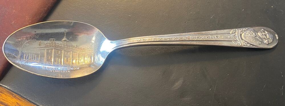 VTG Wm Rogers Silver Plate Mt Vernon, George Washington Spoon